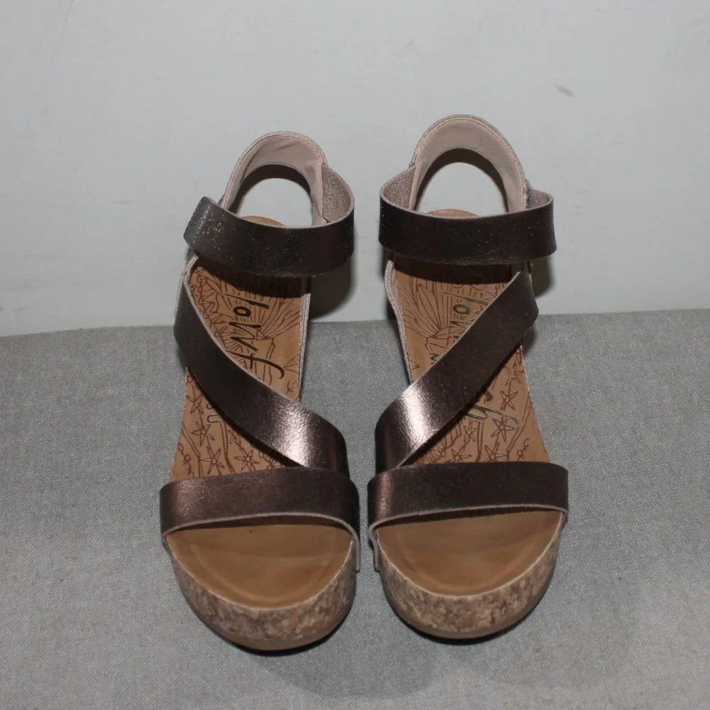 11a BLOWFISH MALIBU WEDGE PLATFORM SANDALS - 10 - BRONZE - Picture 2 of 8